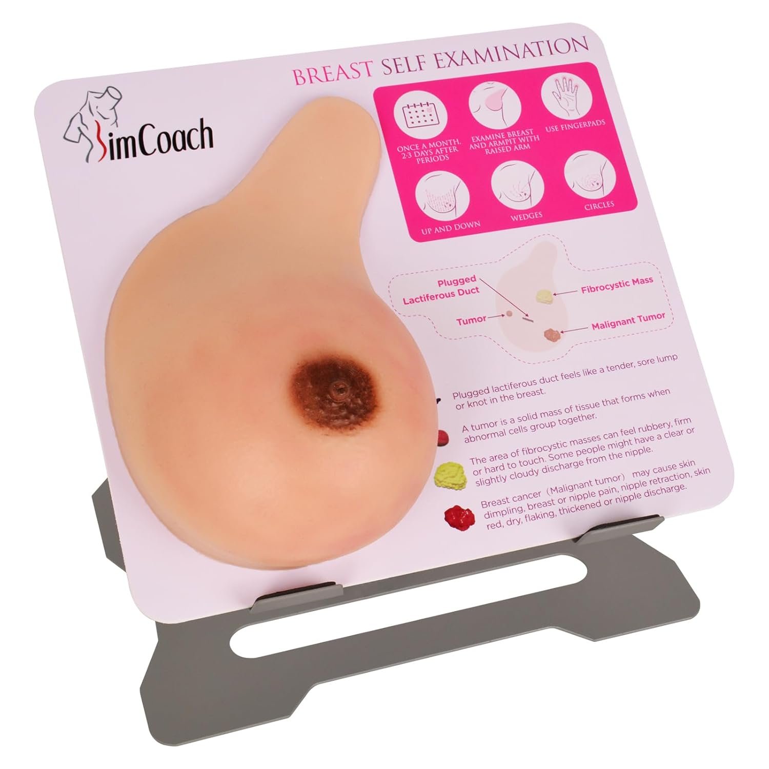 SimCoach Human Breast Model, Self Examination Anatomical Breast Teaching Model, Female Breast Lump Model for Medical Education