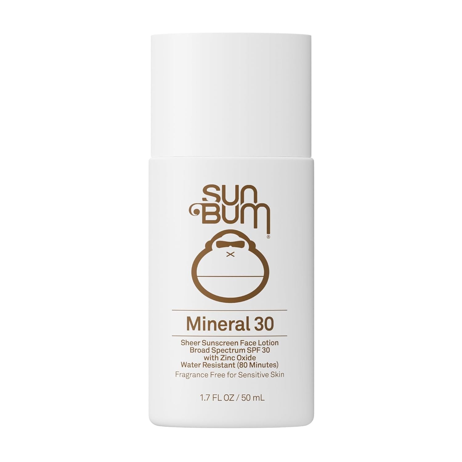 Sun Bum Mineral SPF 30 Face Sunscreen Lotion – Broad Spectrum and Fragrance Free Moisturizing Facial Sunscreen – Hawaii 104 Act Compliant (Without Octinoxate & Oxybenzone) – Travel Size – 1.7 oz