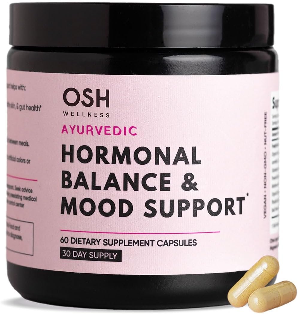 Ayurvedic Hormone Balance for Women | Cortisol Reducer | Mood, Energy, & Sleep Support | Estrogen | Stress Relief | Ashwagandha, Rhodiola, & Shatavari | Made in USA | 60 Ct. – OSH Wellness