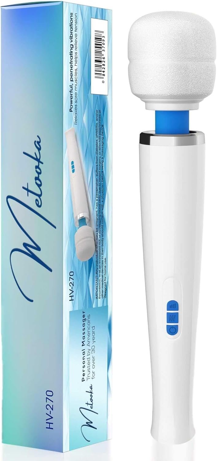 Therapeutic Cordless Massager – Powerful Massage Tool Handheld 8 Speeds 20 Patterns – Rechargeable Hand Massagers for Sore Muscles – Hand Held Massage Tool for Neck & Back
