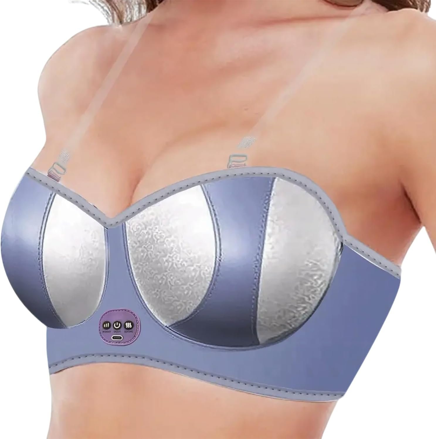 Electric Bust Massager, Breast Massager Bra, USB Wireless Heating Chest Enhancement Instrument, Prevent The Chest Sagging