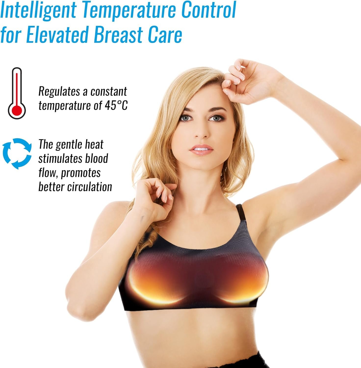 Heated Breast Massager Bra – USB Rechargeable Chest Enlargement Growth Stimulator