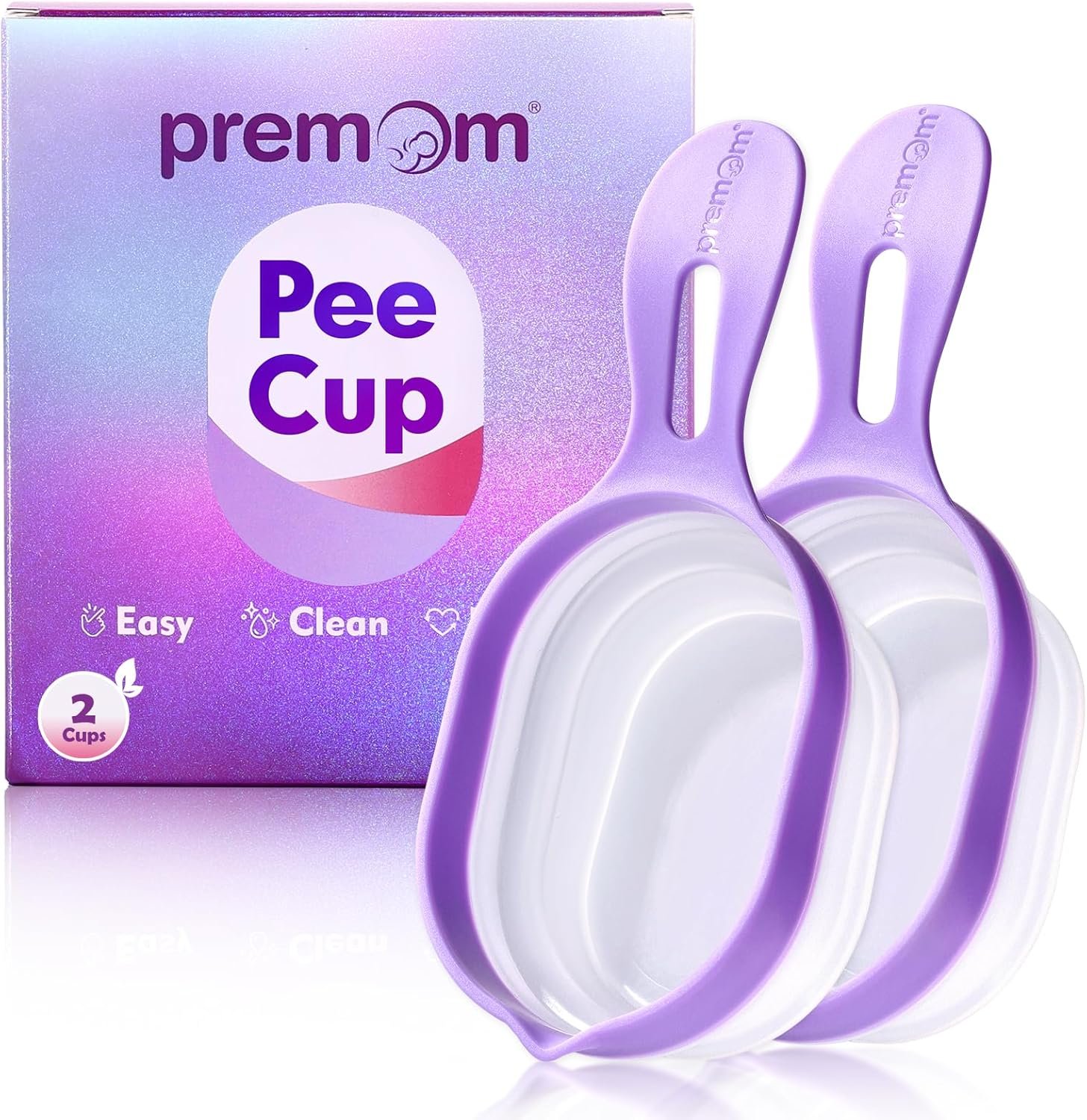 Premom 2 Urine Cups for Ovulation & Pregnancy Tests: Reusable & Collapsible Pee Cups for Home Fertility Testing | Easy to Use & Clean – Essential Kit for Women with Urine Sample Detection
