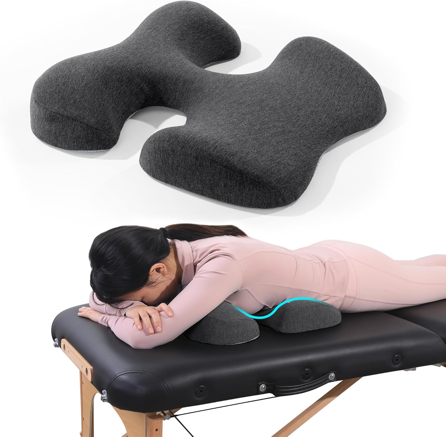 MABOZOO Breast Pillow for Massage, Women’s Massage Bolster Pillow Face Down Pillow Supportive Breast Pillow for Massage Nap Portable Travel Sleeping