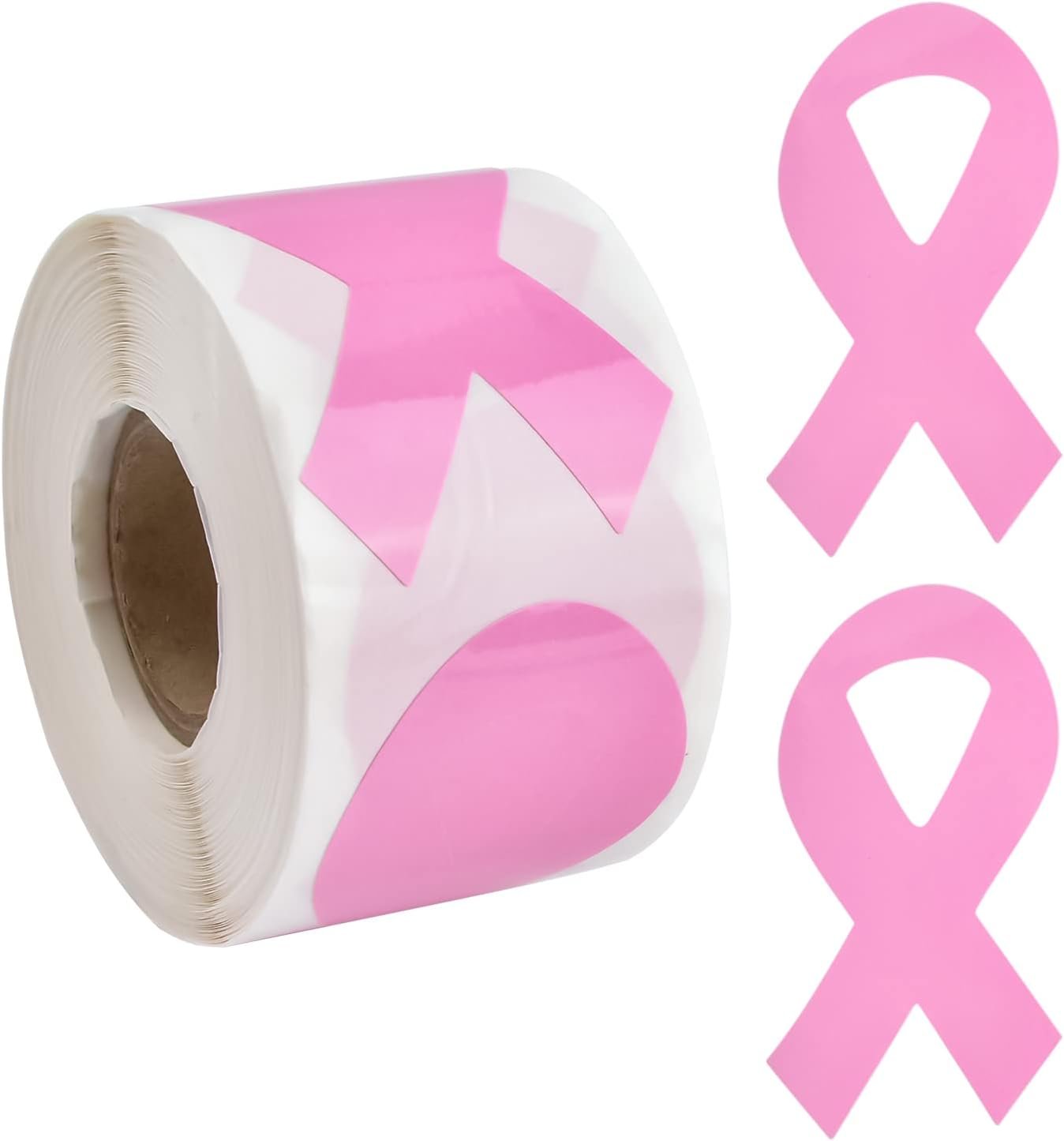 WANDIC Ribbon Sticker, 250 Pieces Ribbon Awareness Stickers Labels Roll Cancer Awareness Ribbon Package Sealing for Event Gift Letter