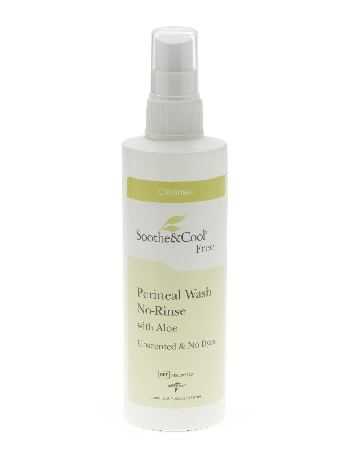 Medline Soothe & Cool No-Rinse Total Body Cleanser, 8-Ounce Spray Bottle, 1 Count