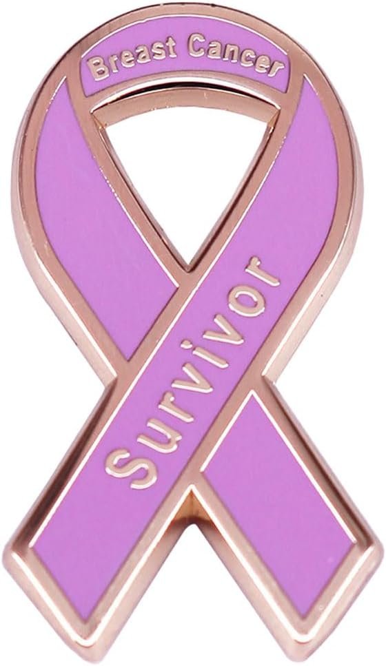 Breast Cancer Survivor Enamel Pin Breast Cancer Awareness Lapel Pin Pink Ribbon Badge Brooch Cancer Breast Support Gift Pins for Women Charity Public Social Events