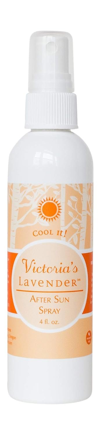 Victoria’s Lavender Organic Aloe Vera Spray – For Sunburn, Hot Flashes & Post Workout Cooling, Made in USA, Aloe Vera Gel & Pure Lavender Essential Oil, Refreshing Moisturizer for Body – 4 fl oz