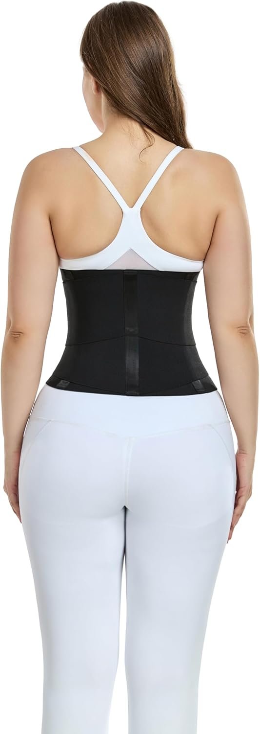 Waist Trainer Belt for Women Belly Fat Waist Cincher Trimmer Ab Belt Tummy Control Body Shaper with Triple Wrap (Black,XX-Large)