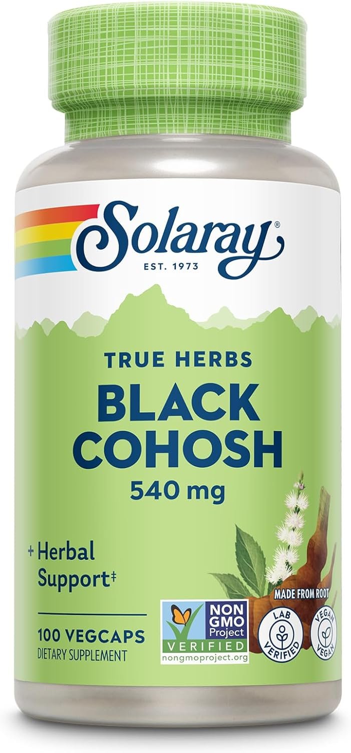 SOLARAY True Herbs Black Cohosh – Herbal Supplements for Women’s Wellness – Supplying 540mg of Black Cohosh Root per Serving – Non GMO, Vegan, Gluten Free, 60-Day Guarantee – 100 Servings, 100 VegCaps