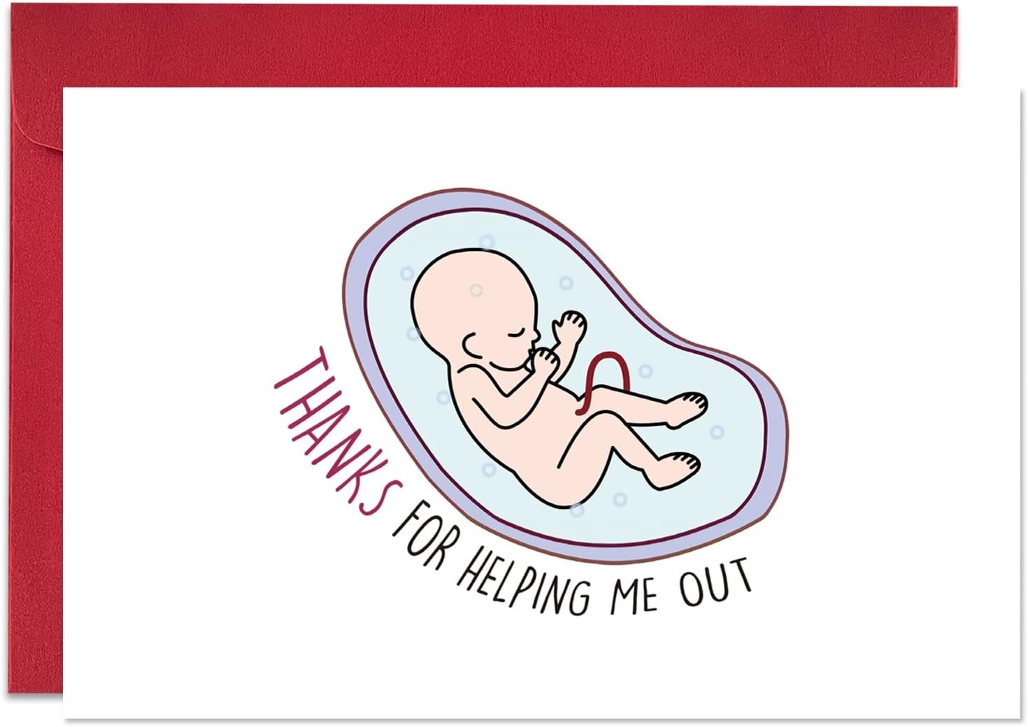 Ogeby Cute Thank You Card for Midwife Doula OBGYN, Labor and Delivery Nurse Doctor Appreciation Card, Thanks for Helping Me Out