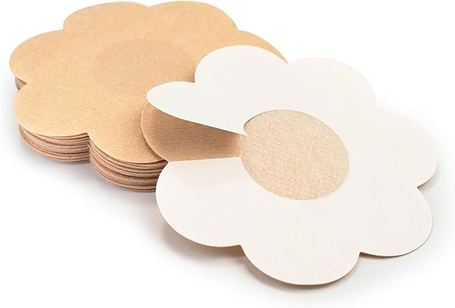 QueenVibes 40 Pieces Breast Covers Nipple Cover Pasties, Disposable Nipple Covers, Bra Pad, Self-Adhesive No Show Bra For Women (Standard 6 cm, Beige)