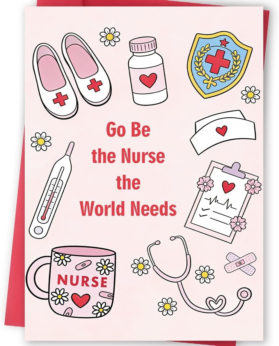 FANCYLUCKY Funny Nurse Graduation Card Gifts for Women, Cute Nursing School Graduation Card for Future Nurses, RN Graduate Cards Gift for Daughter Granddaughter Sister Friend
