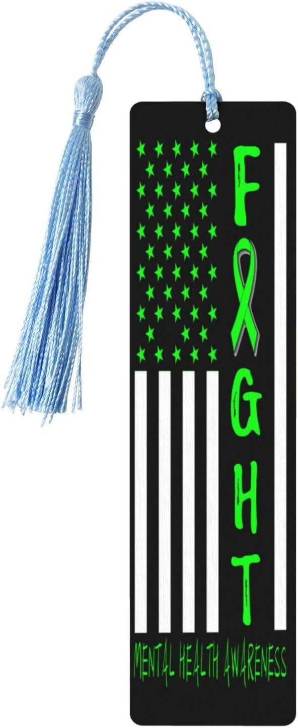 Breast Cancer Warrior Support Squad Mental Health Awareness Wood Bookmark Unique Bookmarks Gift for Men Women Book Marks Accessories Personalization Handmade Bookmark Sky Blue