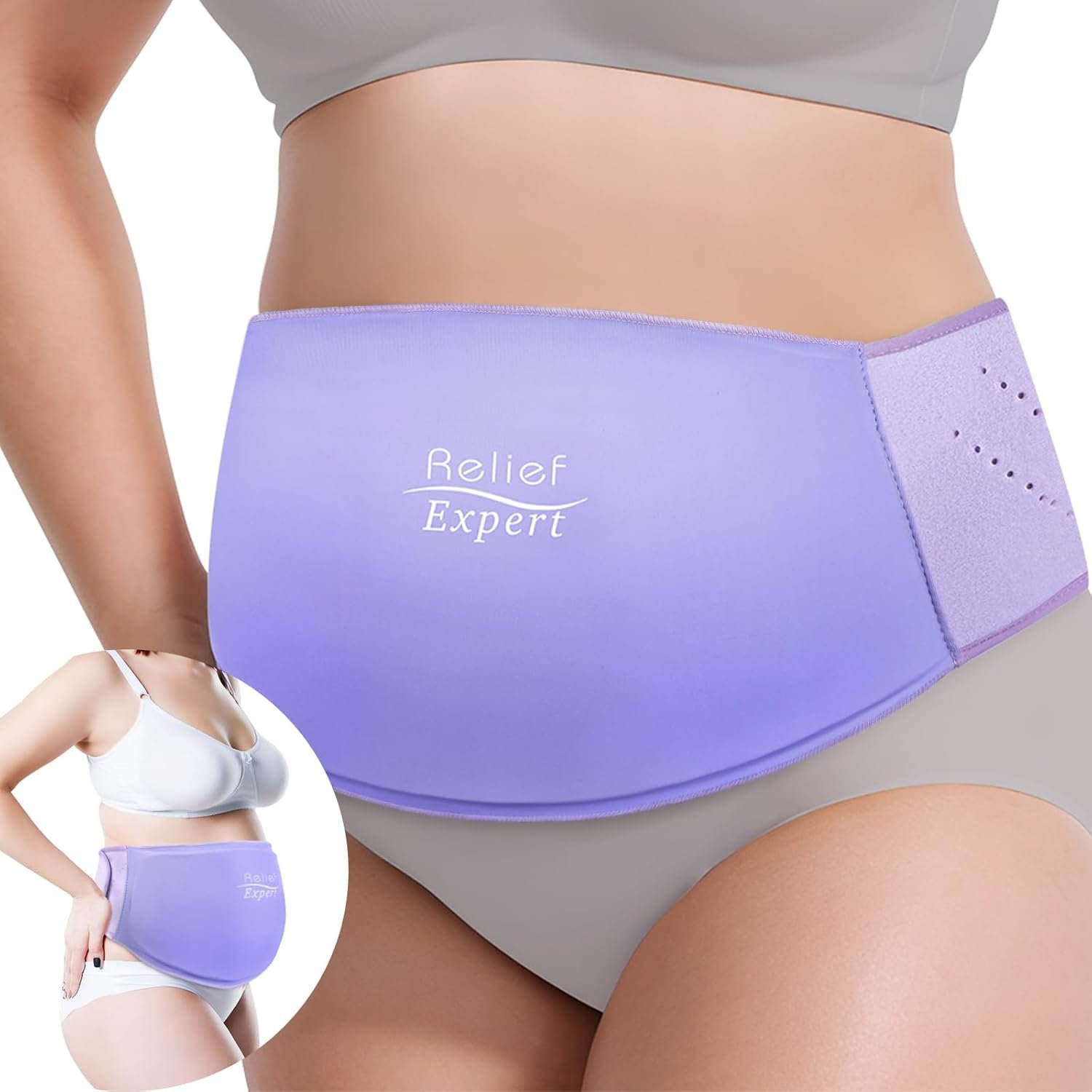 C-Section Gel Ice Pack for Post-Op Recovery – Belly Binder for C-Section, Hot & Cold Therapy for Postpartum Recovery, Soft Gel Ice Wrap for Incision Protection, Reduces Swelling and Discomfort, Purple