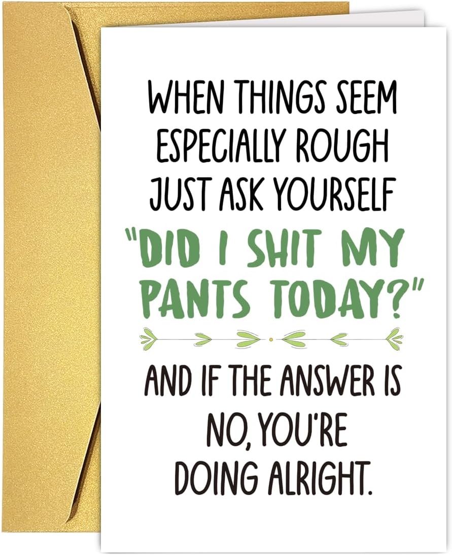 Funny Encouragement Card for Him Her, Sarcastic Support Card For Coworker Friend Bestie Sister Brother, Get Well Cards, In Sympathy Cards for Women Men