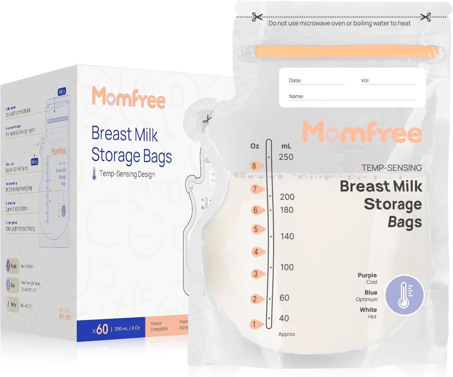 Breast Milk Bags for Bottle Feeding 60PCS