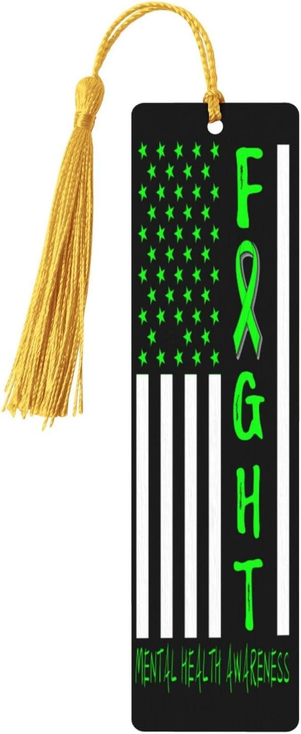 Breast Cancer Warrior Support Squad Mental Health Awareness Wood Bookmark Unique Bookmarks Gift for Men Women Book Marks Accessories Personalization Handmade Bookmark Gold
