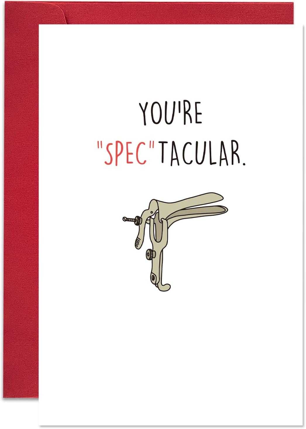 Ogeby Funny You’re Spectacular Card, Cute Thank You Card for OB GYN Midwife, Lovely Medical Themed Greeting Card