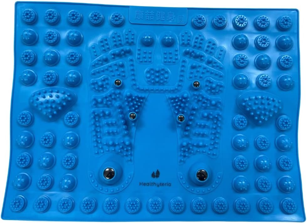 Foot Massage Mat Pad, Acupressure Mat for Feet, Foot Reflexology Massager for Women and Men, Anti-Slip Mat for Heel and Arch Pain (Blue)