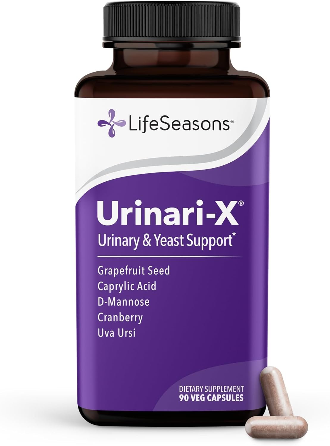 Urinari-X – Urinary Tract Support – Fast Acting UTI Relief – Vitamin Supplement for Healthy Bladder Function & Immunity – D-Mannose, Cranberry, Caprylic Acid, Uva Ursi & Grapefruit – 90 Capsules