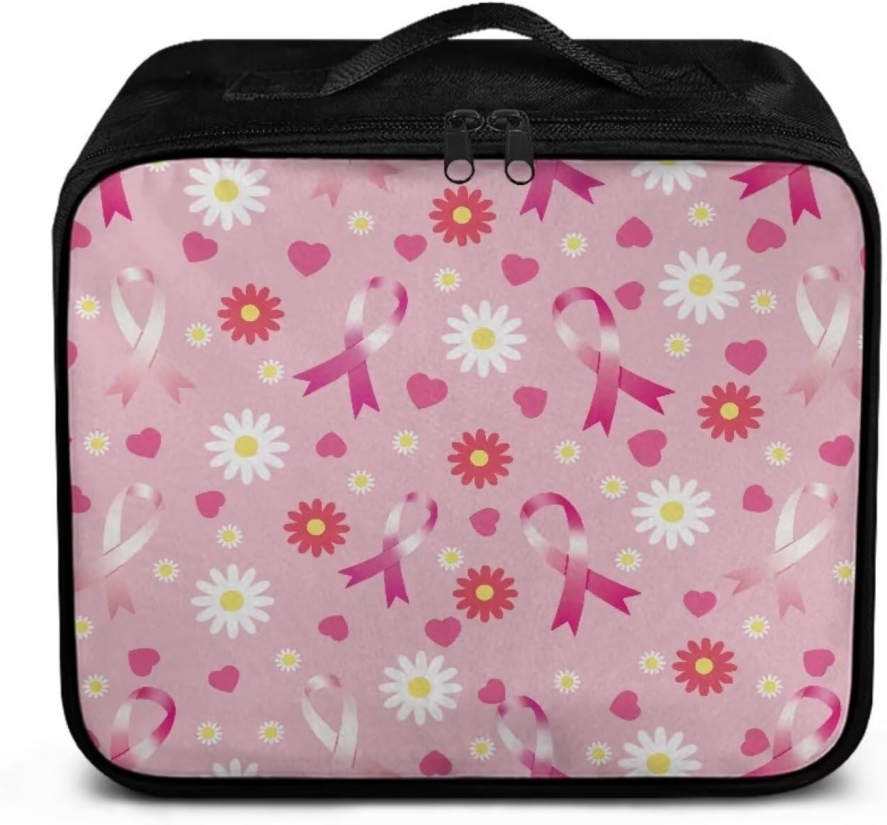 Rnyleeg Pink First Aid Bag Empty First Aid Kit for College Dorm Student Emergency Medical Kit for Home Office Car Breast Cancer Awareness Daisy Print