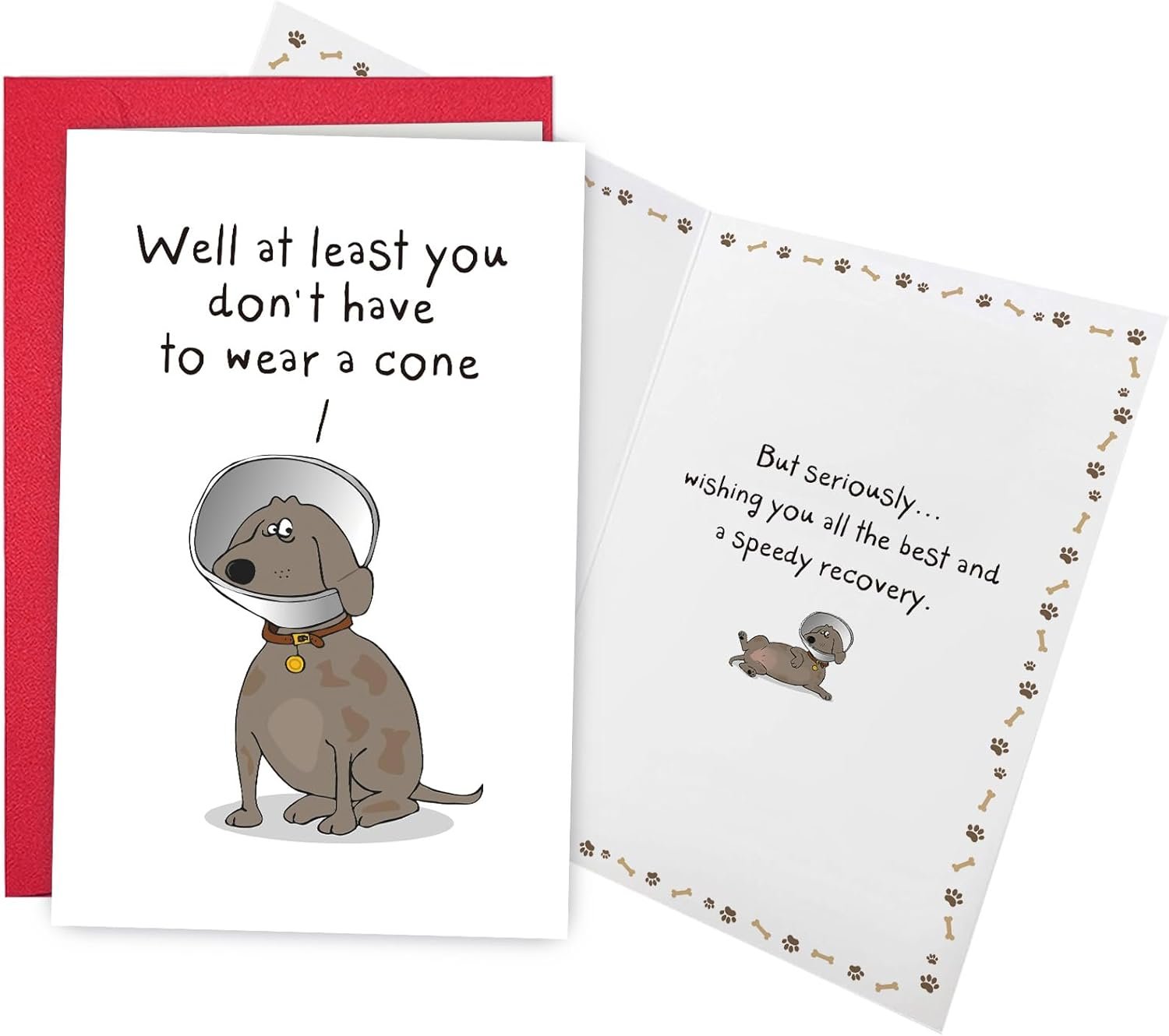 Ogeby Funny Get Well Soon Card for Man Woman, Humor Speedy Surgery Recovery Card for Friend Patient, At Least You Don’t Have to Wear A Cone