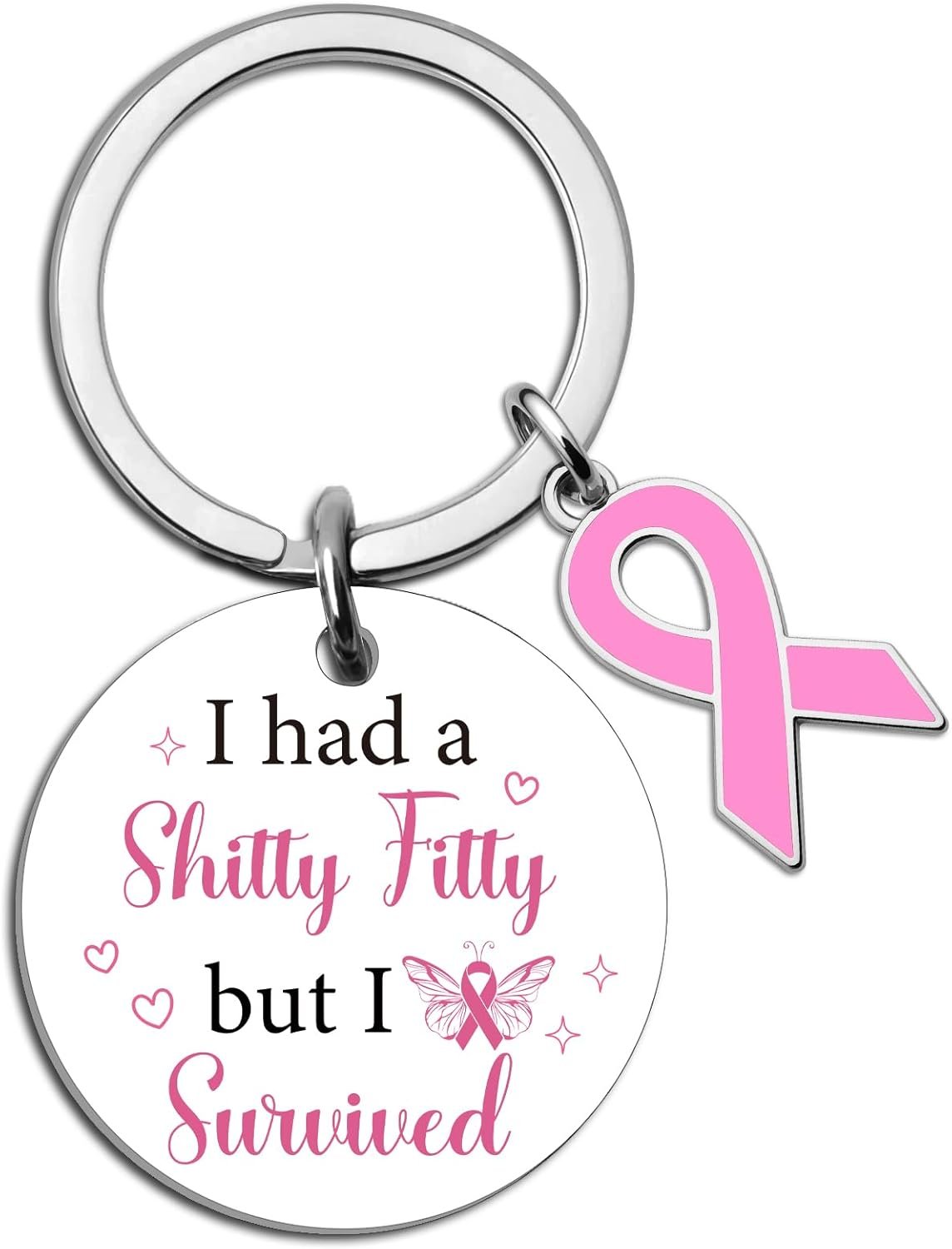 Breast Cancer Gifts for Woman Breast Cancer Awareness Accessories Inspirational Breasts Cancers Keychain Cancers Care Gifts for Women Chemo Patients Motivational Keychain