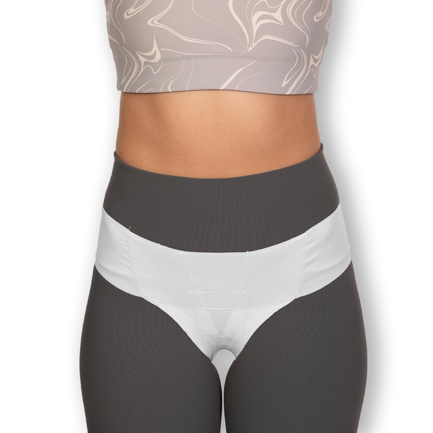 Patented Women’s Pelvic Floor Orthotic Support Belt ― Uterus Pain Relief Girdle for Dropped Bladder, Vulvar Varicosities, Postpartum Recovery, SPD | Low Waist – White (S)