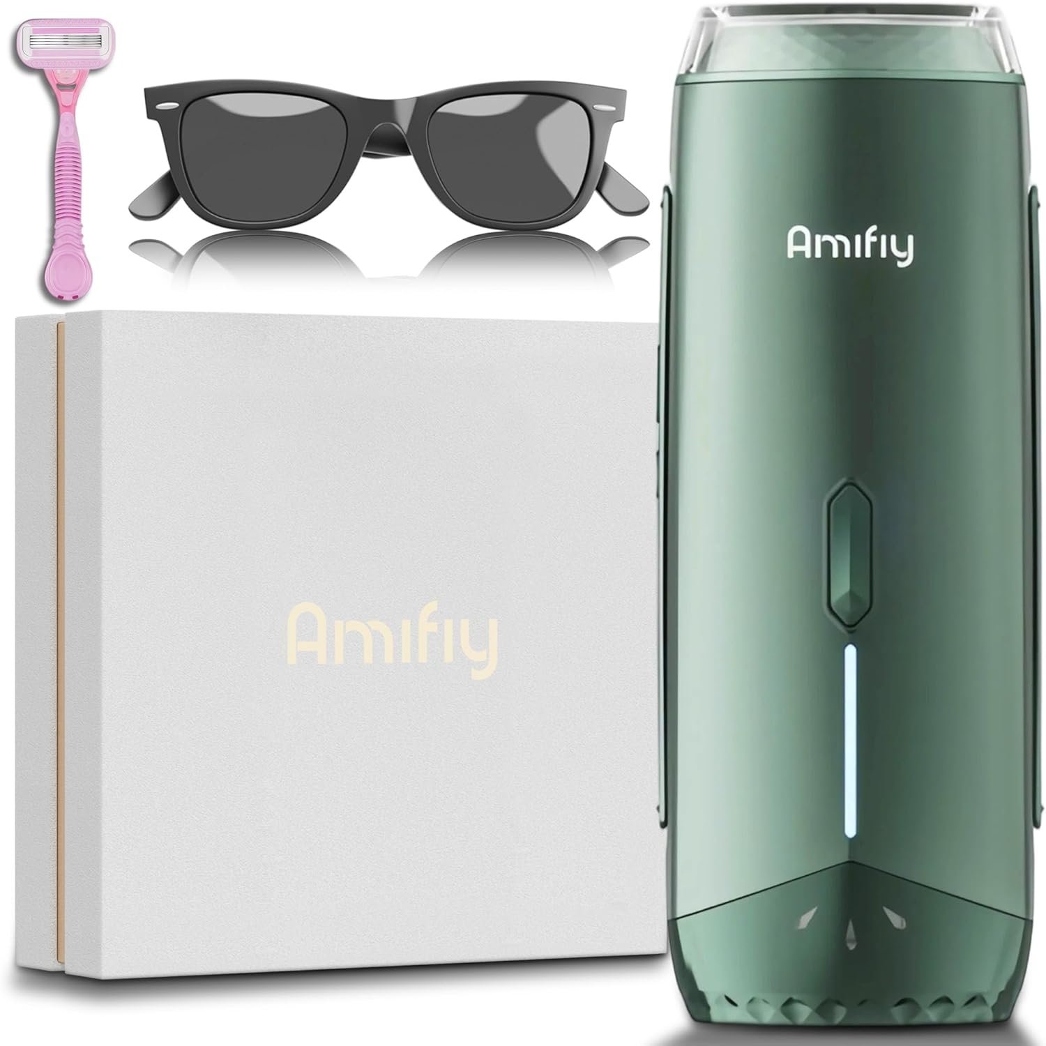 Ice Cooling IPL Home Use Hair Removal Device, Laser Hair Removal Machine Painless Epilator for Women Men, 3 Energy Levels & 2 Modes, Face Body Use with Razor & Glasses