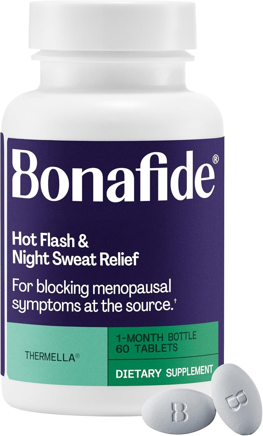 Bonafide Targeted Menopause Support for Hot Flash & Night Sweat Relief Thermella – Hormone-Free, Clinically Studied Formula with a Blend of Curcumin, Green Tea & Spirulina Extracts — 1-Month Supply