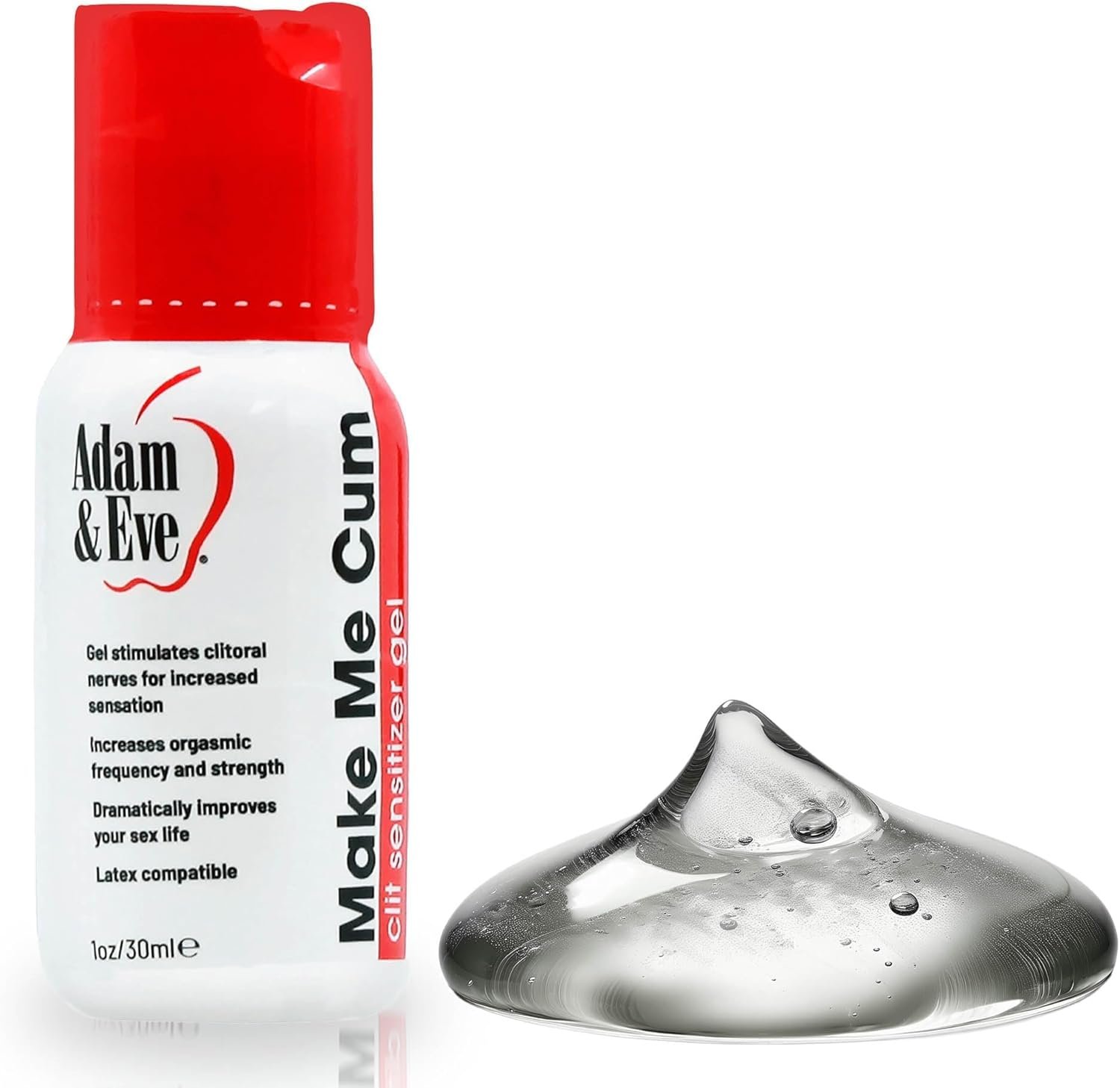 Adam & Eve Make Me Cum Water Based Clitoral Sensitizer Clear Gel – Personal Sexual Lubricant for Women – Increases Sensitivity for Stronger Orgasm – Lube for Sex and Masturbation – Clear 1 oz.