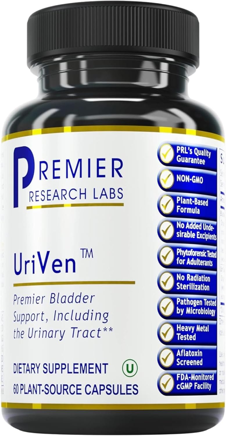 Premier Research Labs UriVen – Bladder Health Support for Women & Men, Cranberry Extract & Marshmallow Root, Urinary Relief, Bladder Relief, Bladder Control Supplement – 60 Vegetarian Capsules