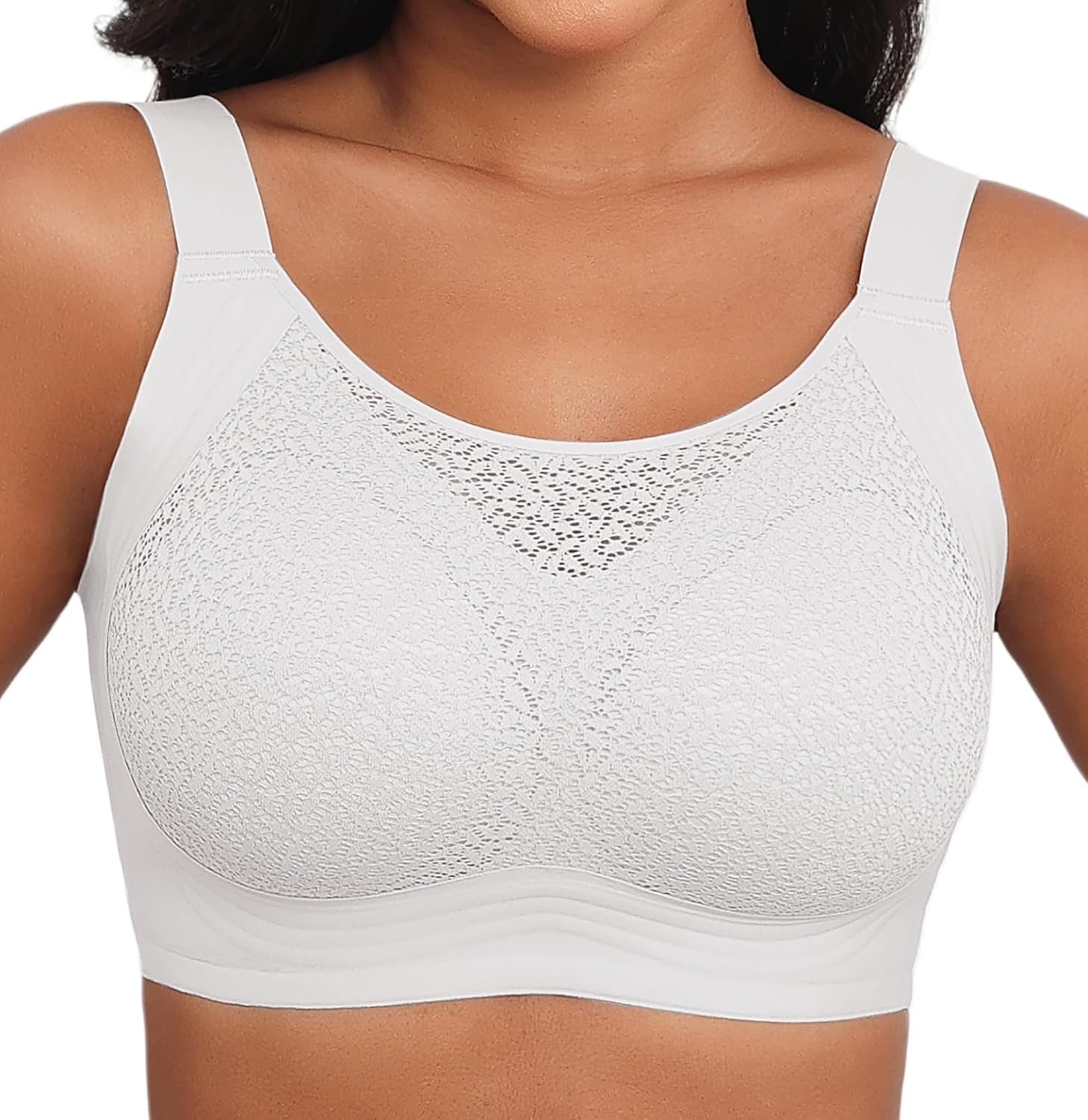 Xcutting Lace Women’s Seamless No Underwire Bra Soft Wireless Comfort Bralettes Full Coverage Bralette Everyday T-Shirt Bra