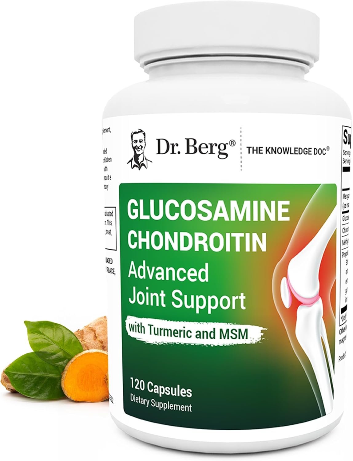 Dr. Berg Glucosamine Chondroitin MSM Turmeric & Boswellia – Advanced Joint Support Supplement with 1500 mg Glucosamine Sulfate – Includes 120 Capsules