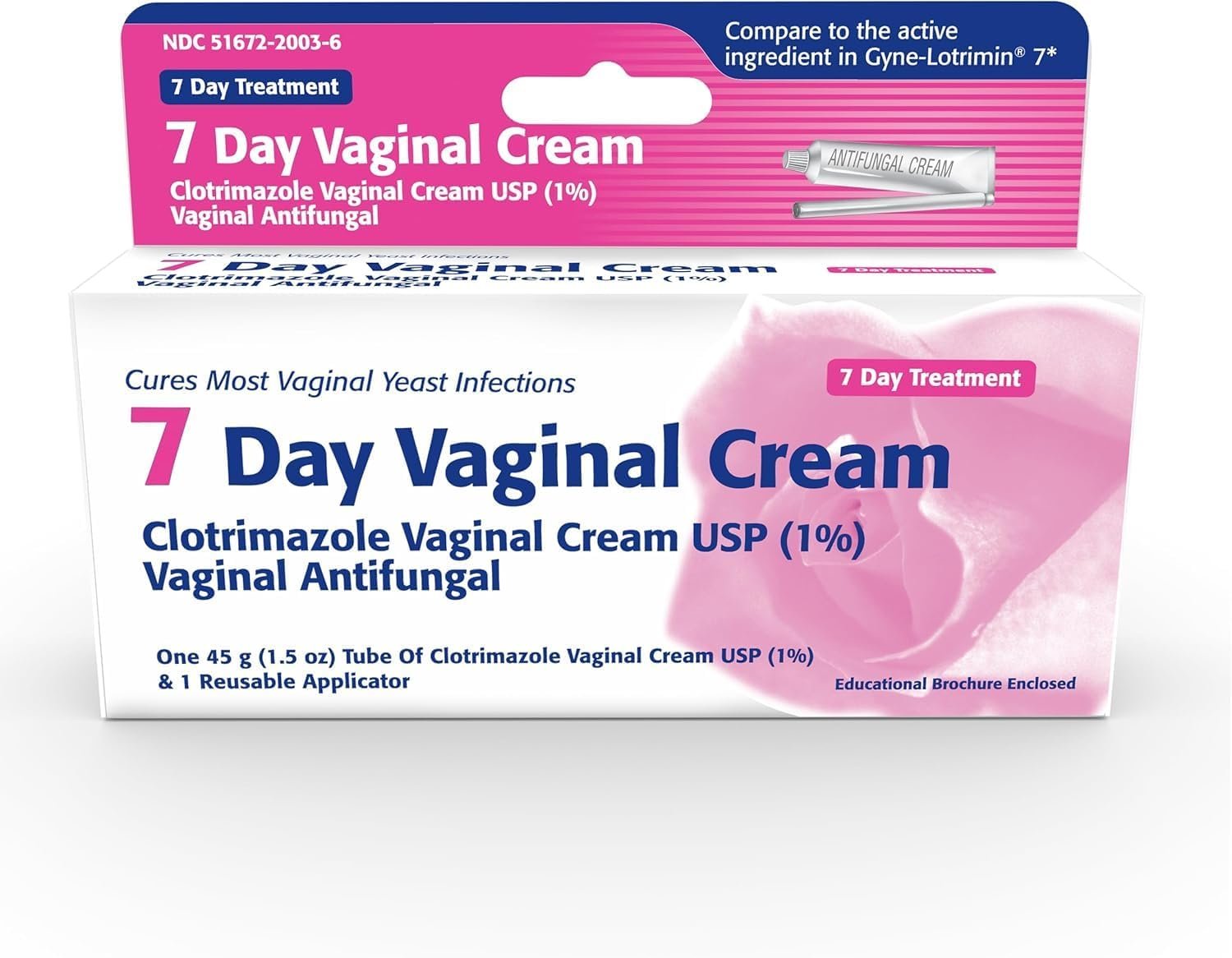 Clotrimazole USP 1% 7-Day Vaginal Cream 1.5 Oz (45g) Yeast Infection Treatment, Feminine Anti-Itch Cream for External Itching & Irritation (Pack of 4)
