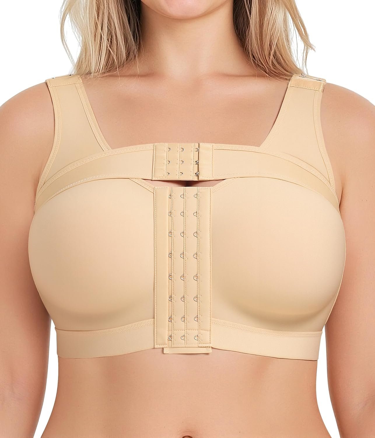 BRABIC Compression Bra Post Surgery – Mastectomy Bras for Women Front Closure with Removable Breast Support Band