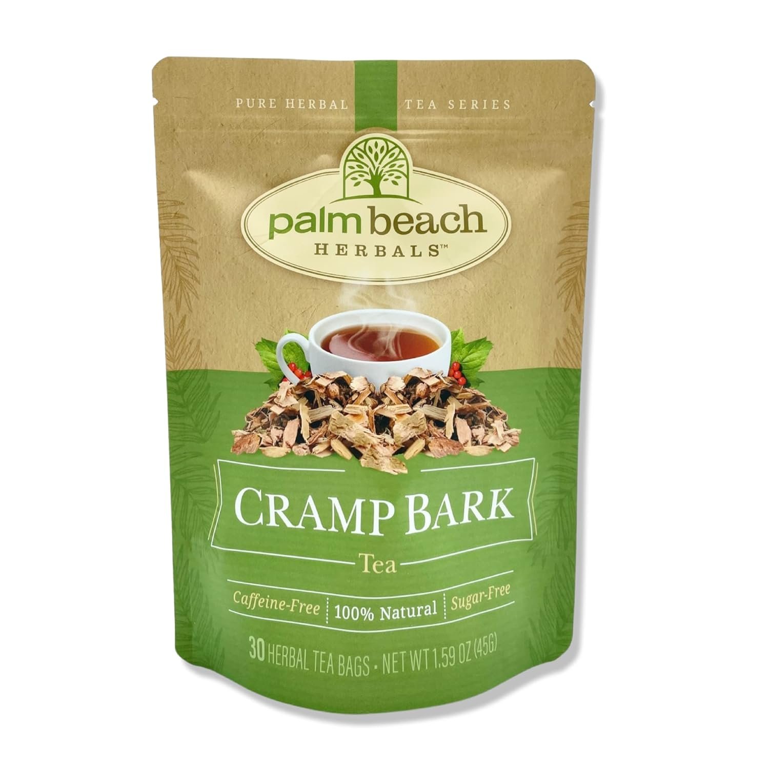 Palm Beach Medicinal Herbs – Cramp Bark Tea – Pure Herbal Tea Series, 30ct
