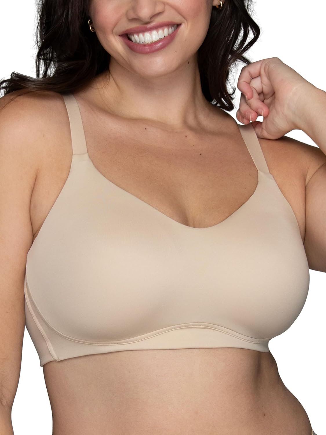 Vanity Fair Women’s Beauty Back Smoothing Simple Sizing Wireless Bra, 4-Way Stretch Fabric, Sizes S-3XL