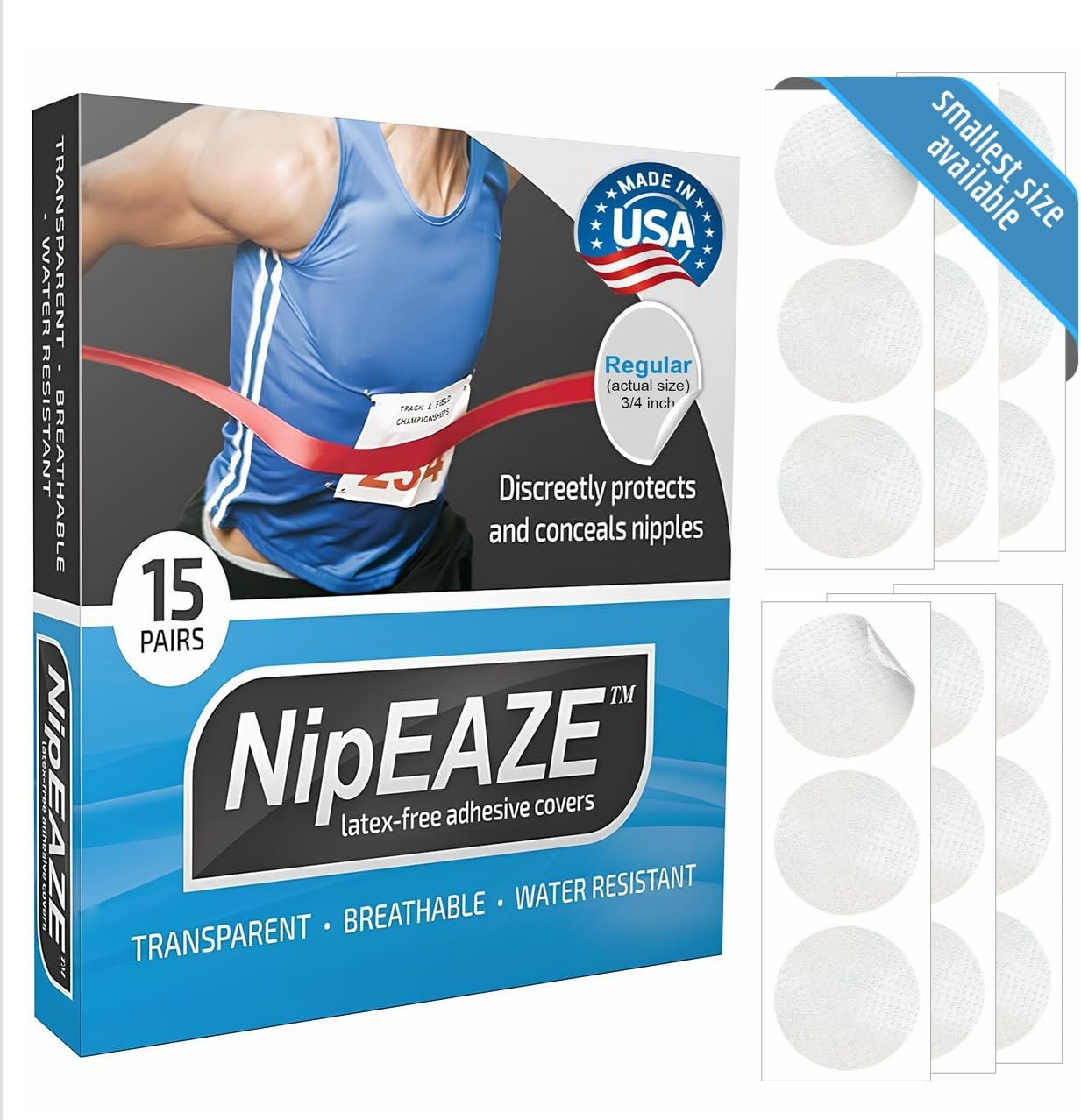 NipEaze – The Original Sports Nipple Covers – Patented & Proven – Chafing Prevention for Men and Women
