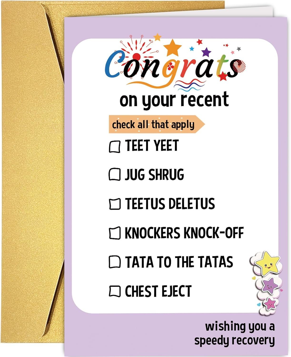 Congrats Top Surgery Card for Men Women, Funny Greeting Card for Trans Friend, Get Well Soon Card, Surgery Recovery Card for Him Her