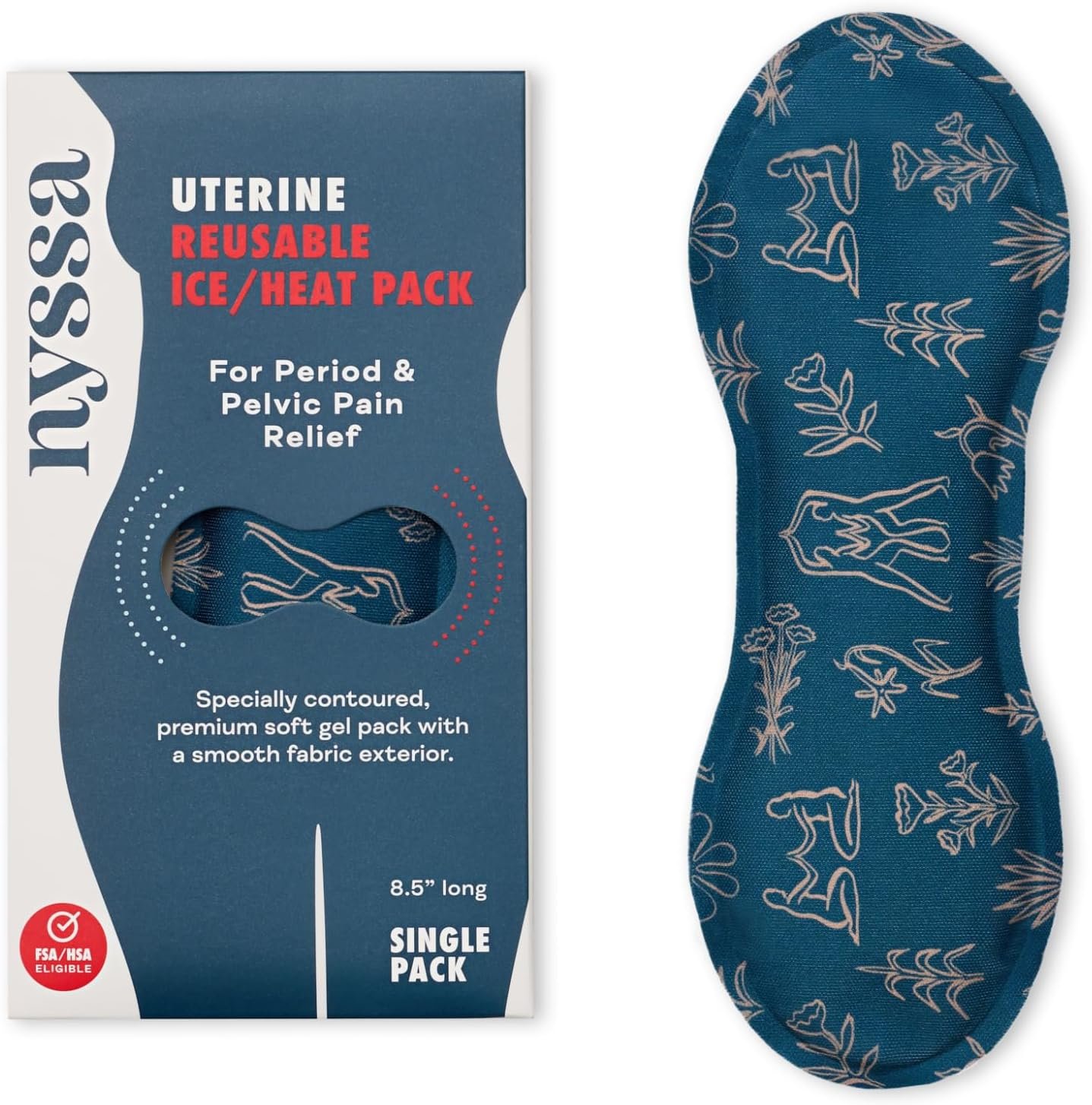 Nyssa Uterine Ice & Heat Pack – Reusable Hot & Cold Therapy for Period, Postpartum, and Endometriosis Relief – Soft, Flexible Gel Pack