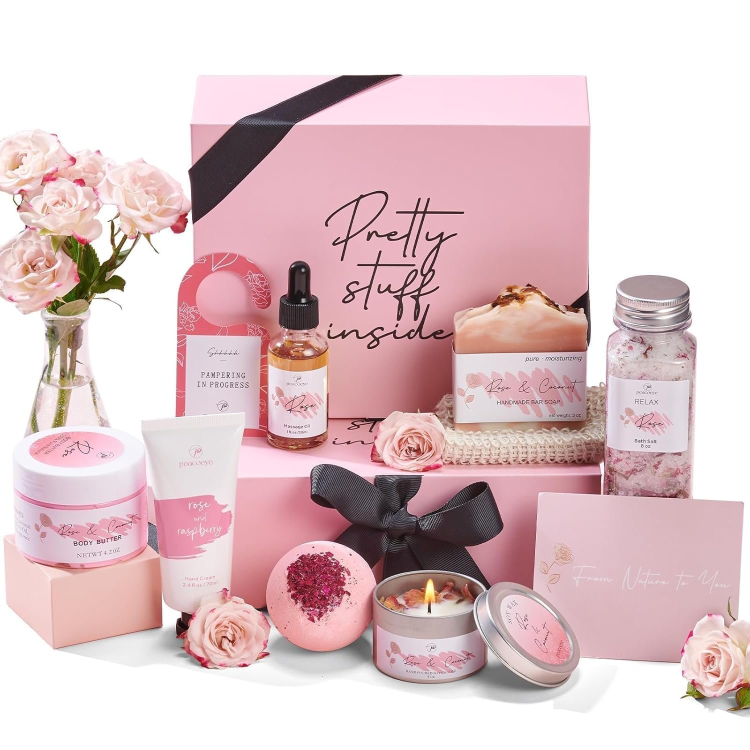 Mother’s Day Gift for Mom Spa Gifts Bath Baskets Relaxing Spa Self Care Gift for Women Her Sister Wife Bridal Shower Gifts Box Home Bath Care Package Thank You Birthday for Women Friendship Ideas