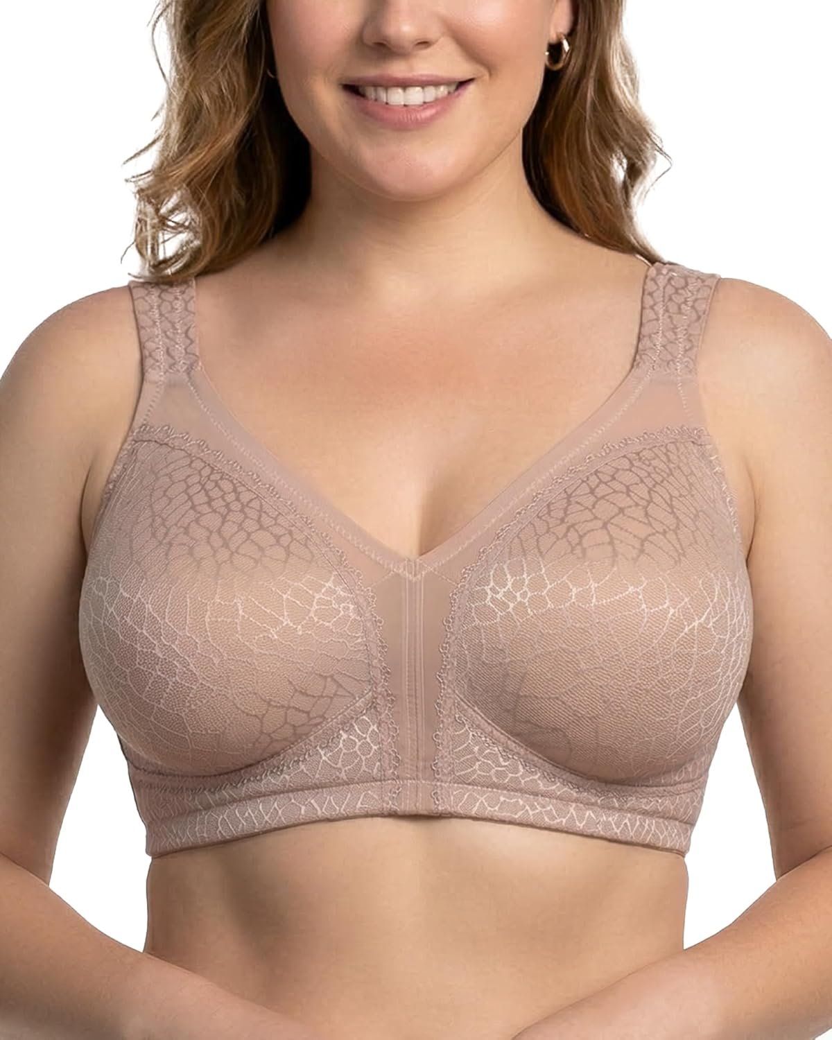 HACI Women’s Minimizer Bra Full Coverage Everyday Wirefree Non Padded Plus Size for Large Bust Support Seamless