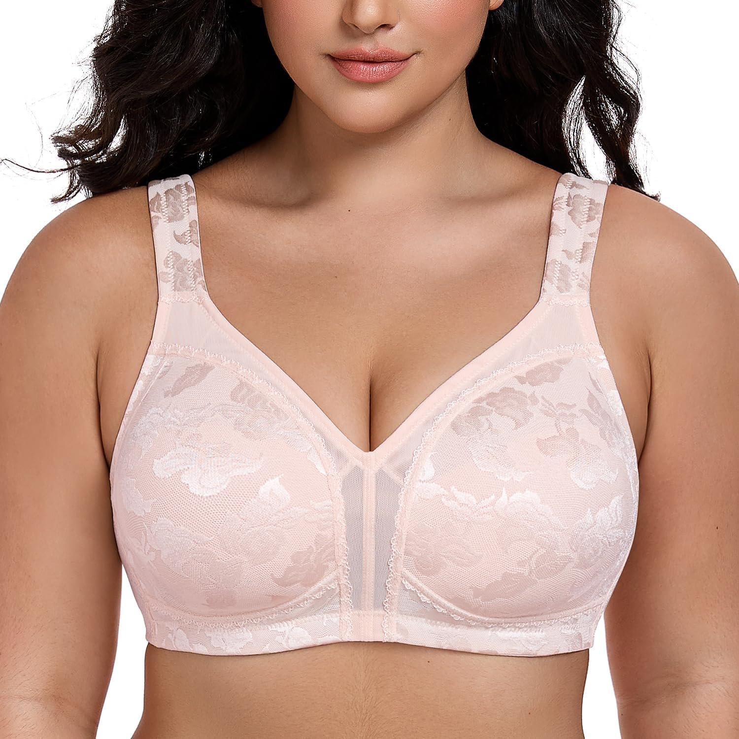 Wingslove Women’s Minimizer Bras Full Coverage Wirefree Comfort Plus Size Bra Large Bust Non Padded