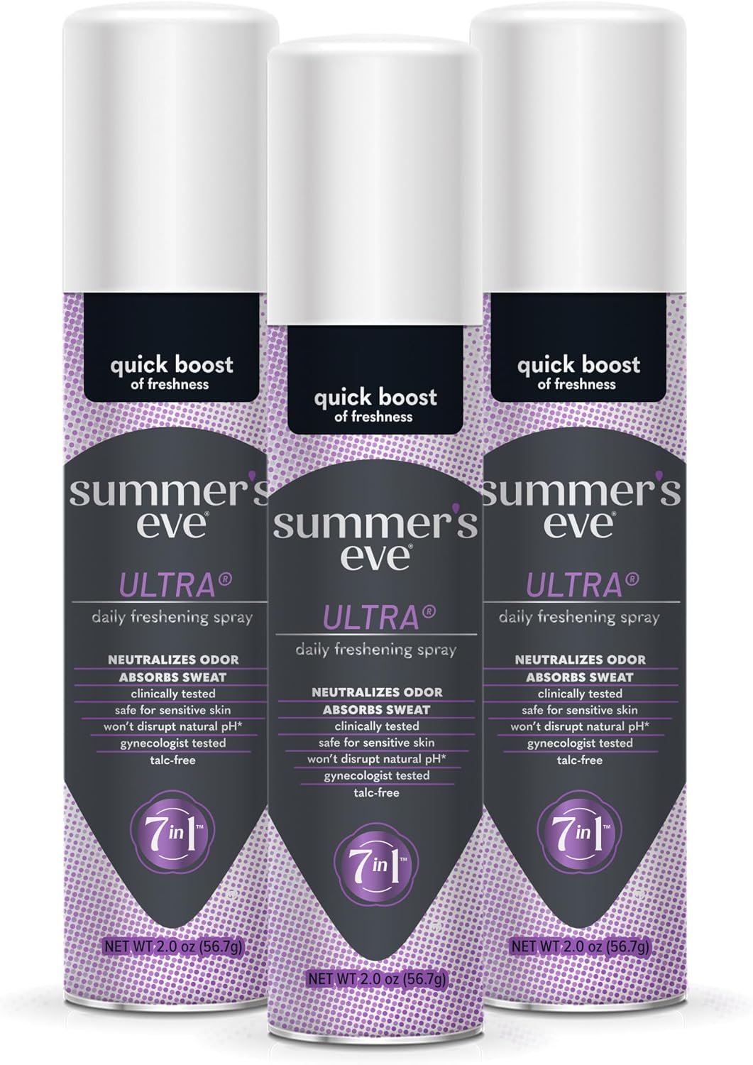 Summer’s Eve Ultra Feminine Spray, Daily Body Spray for Women, Feminine Care that Neutralizes & Reduces Body Odor, Gynecologist-Tested, 2 oz, 3 Pack