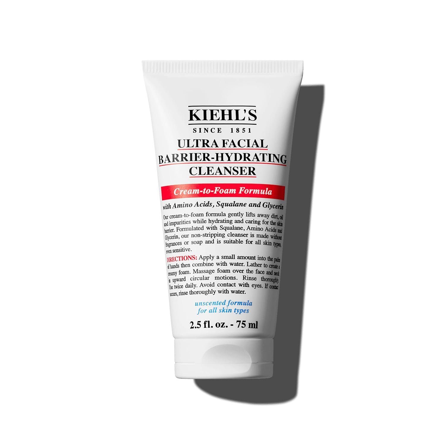 Kiehl’s Ultra Facial Barrier-Hydrating Cleanser, Cream-To-Foam Non-Stripping Daily Face Wash For All Skin Types, Including Sensitive