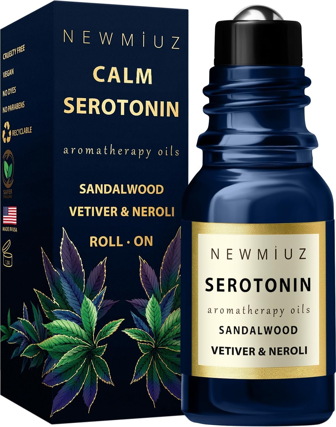 Calm Roll on Essential Oil Stress Relief Sandalwood Vetiver Destress Relaxation Calming Roller Aromatherapy Stick Self Care Purse Stocking Stuffer