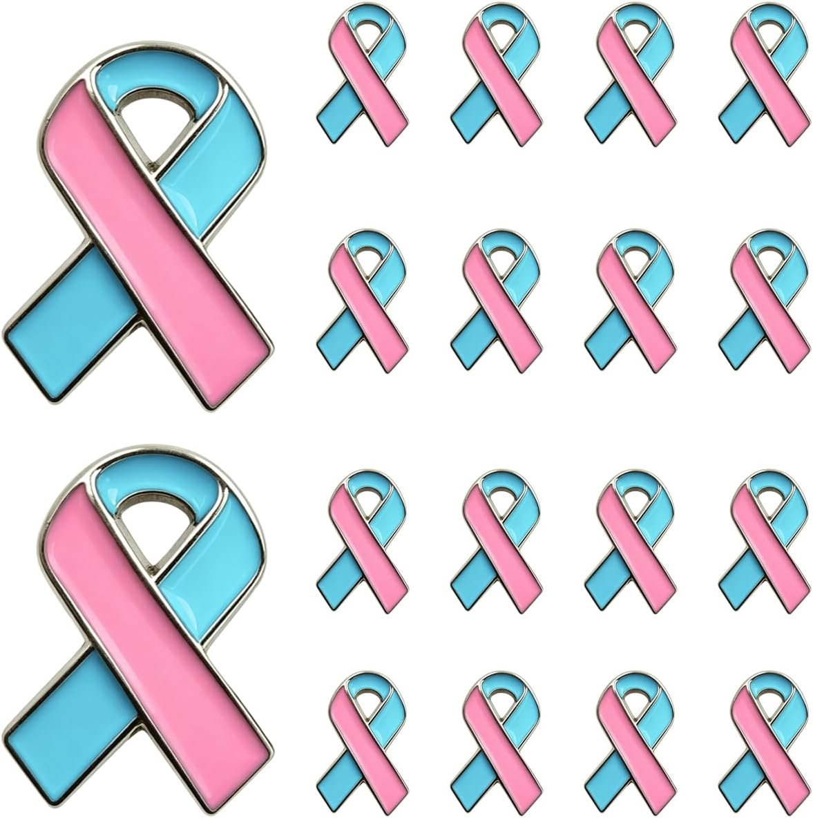 30 pieces Breast Cancer Awareness Pink Ribbon Enamel Brooch Pins for Women Breast Cancer Metal Badge Public Event Awareness Item