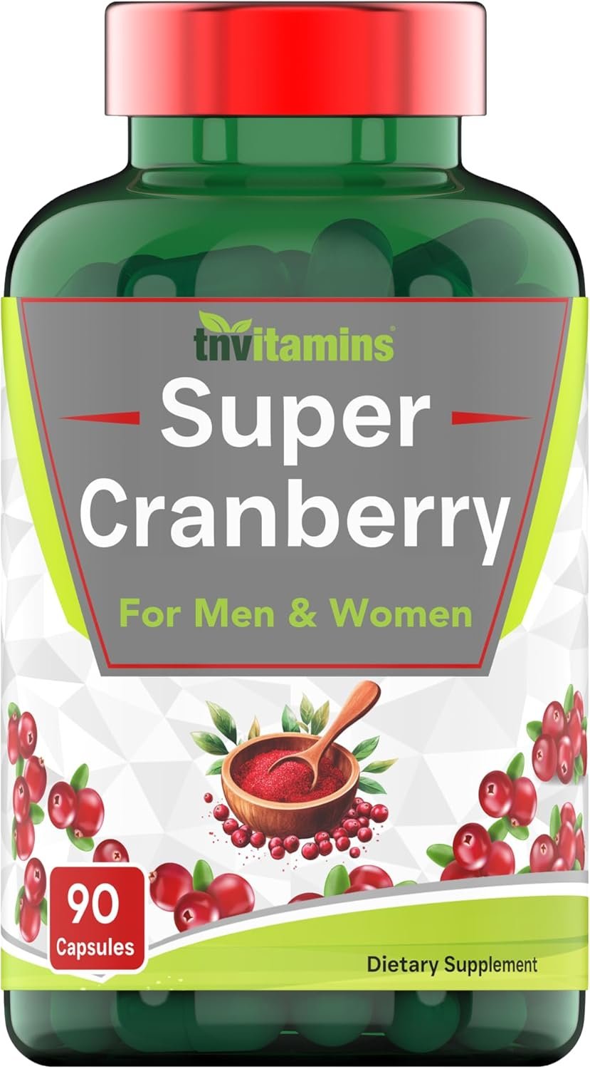 tnvitamins Cranberry Pills for Women & Men – 90 Capsules | Supports Urinary Tract Health* | Cranberry Concentrate Supplement | Bladder & Kidney Support* | Supports Women’s Health* | Antioxidants